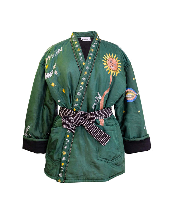 Veste Kimono "Karma Vert/ Multicolore" MONOKI