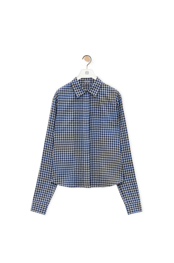 Folded shirt on the front in blue/white cotton/Black Loewe