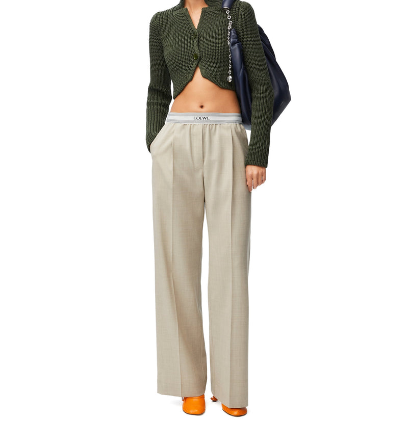 Pantalon en laine Beige LOEWE