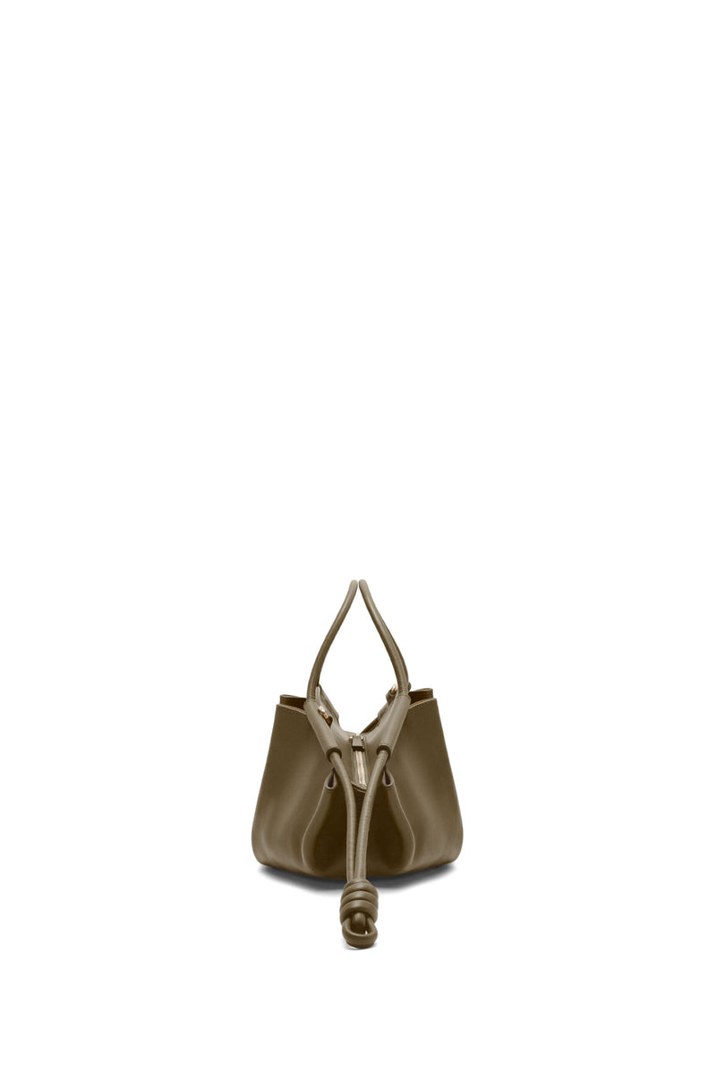 Sac "Petit Paseo en cuir de veau nappa brillant Vert Kaki Foncé" LOEWE