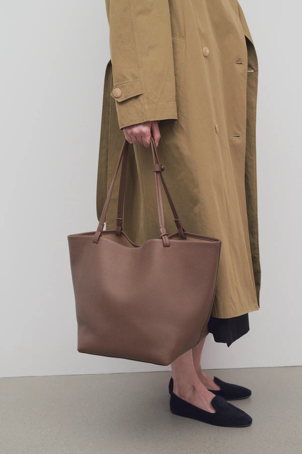 Sac "Park Tote Three en Cuir Vert Olive Foncé" THE ROW