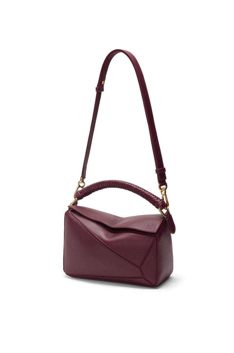 Sac "Petit Puzzle en cuir de veau doux  Bordeaux Foncé" LOEWE