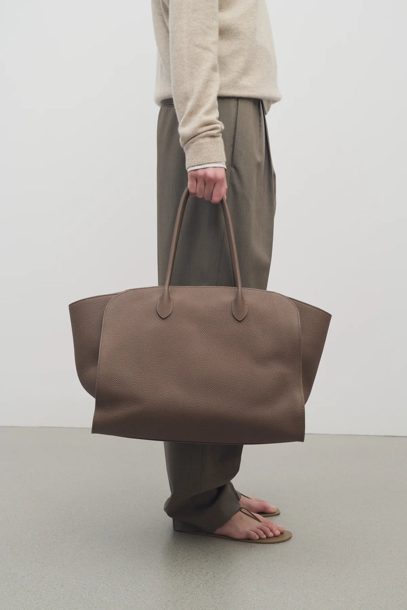 "Marlo 17 Dark Olive Years' leather bag" The Row