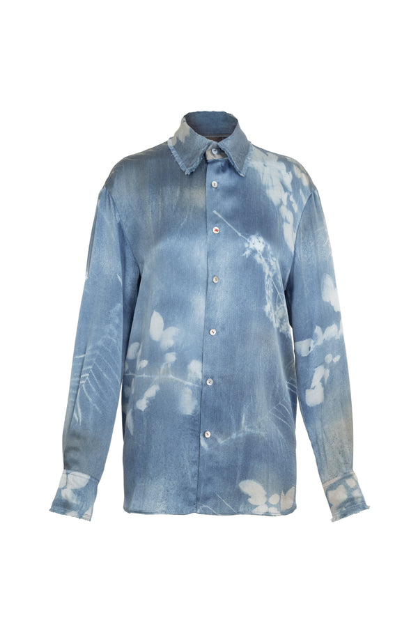 "Chemise en soie LUANA Bleu 1408274" IKKIMO