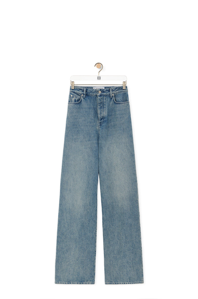 Jean taille haute en denim Bleu Délavé LOEWE