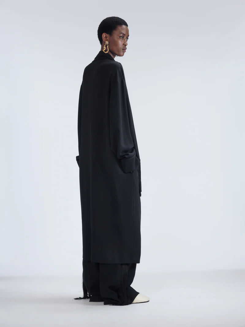 Robe peignoir en crêpe Noir CARVEN