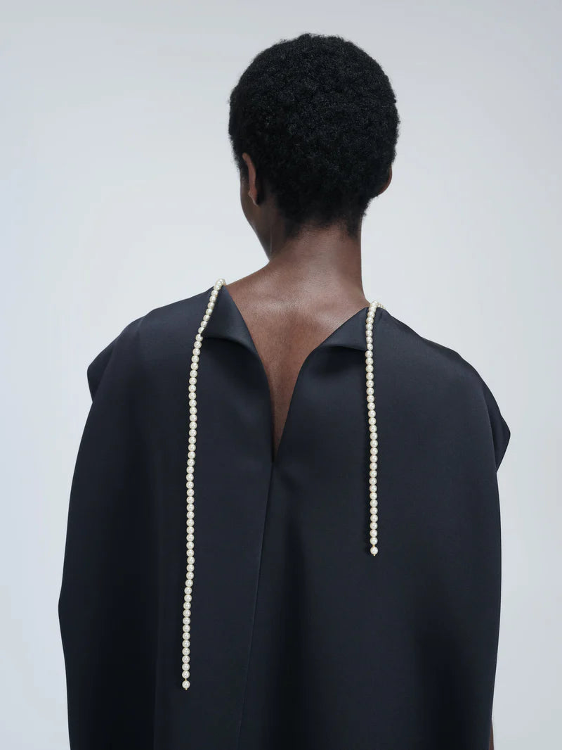 Top cocoon in double satin midnight carven