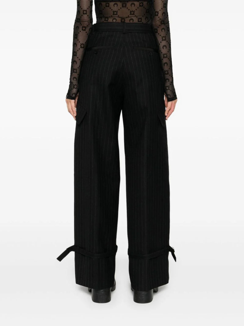 Pantalon à fines rayures Noir/ Blanc SACAI