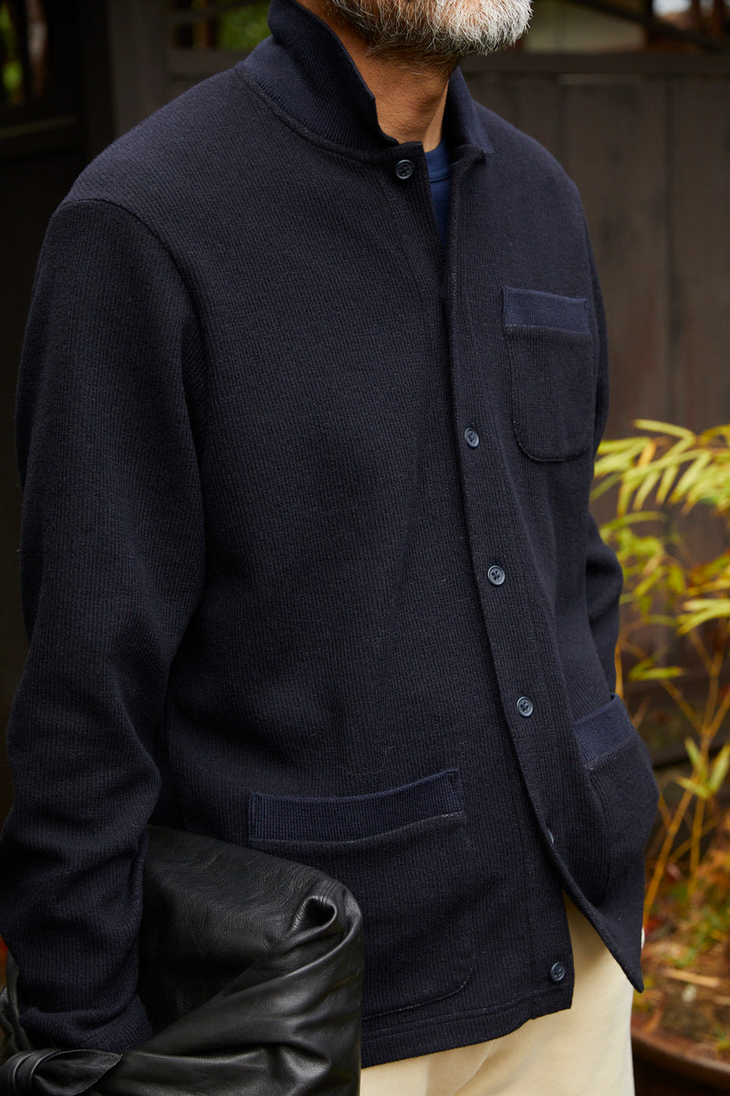 Veste / Cardigan en laine Marine IKIJI