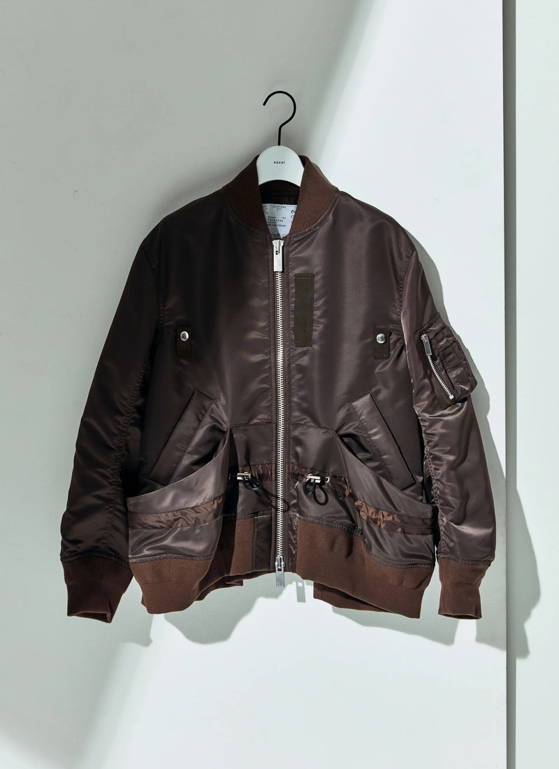 "Blouson en twill Nylon marron " SACAI