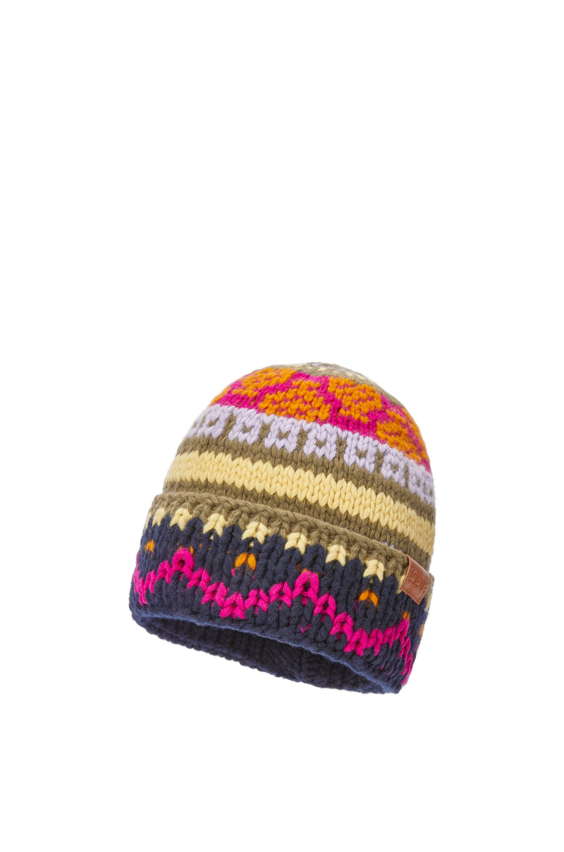 Dark blue/multicolored blue wool hat