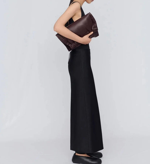 Long satin skirt Black Carven