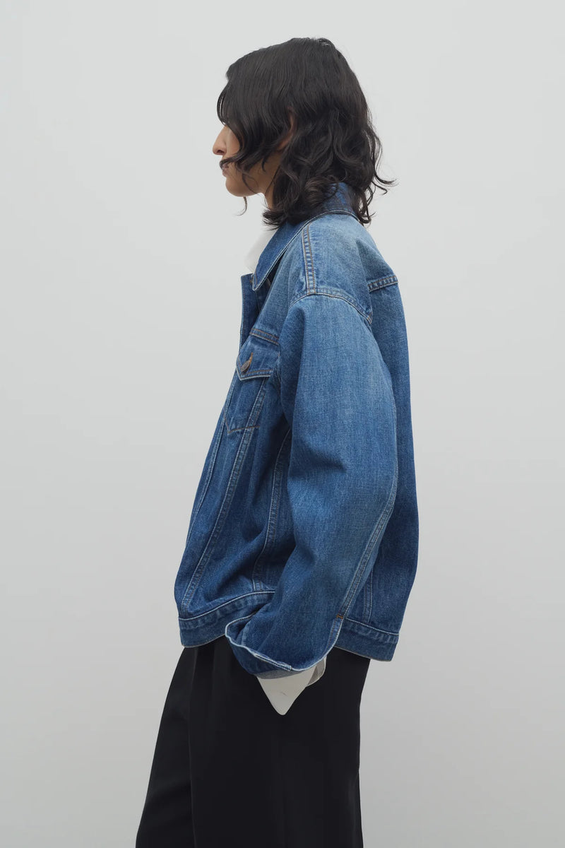 "SEBILIA Tired blue cotton jacket" The Row
