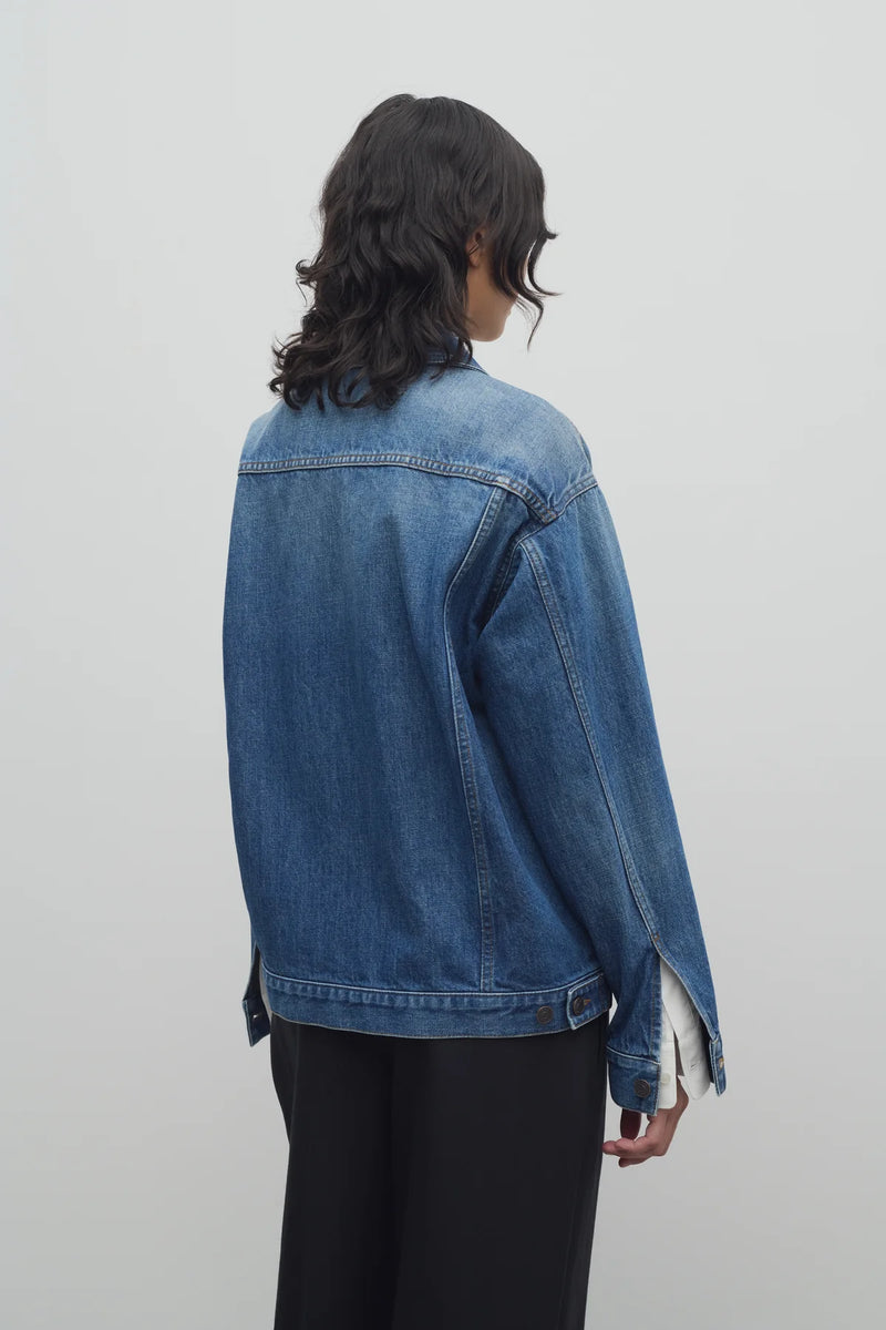 "SEBILIA Tired blue cotton jacket" The Row