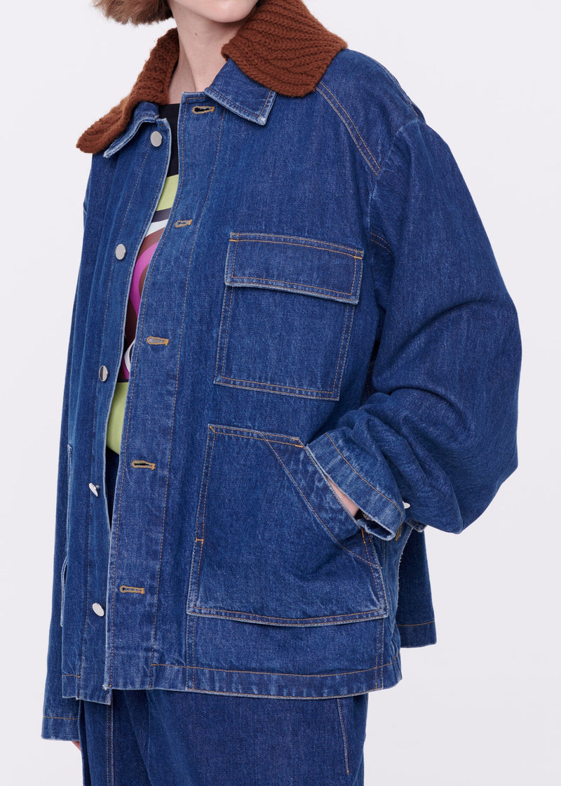 Veste en denim Bleu/ Marron PLAN C