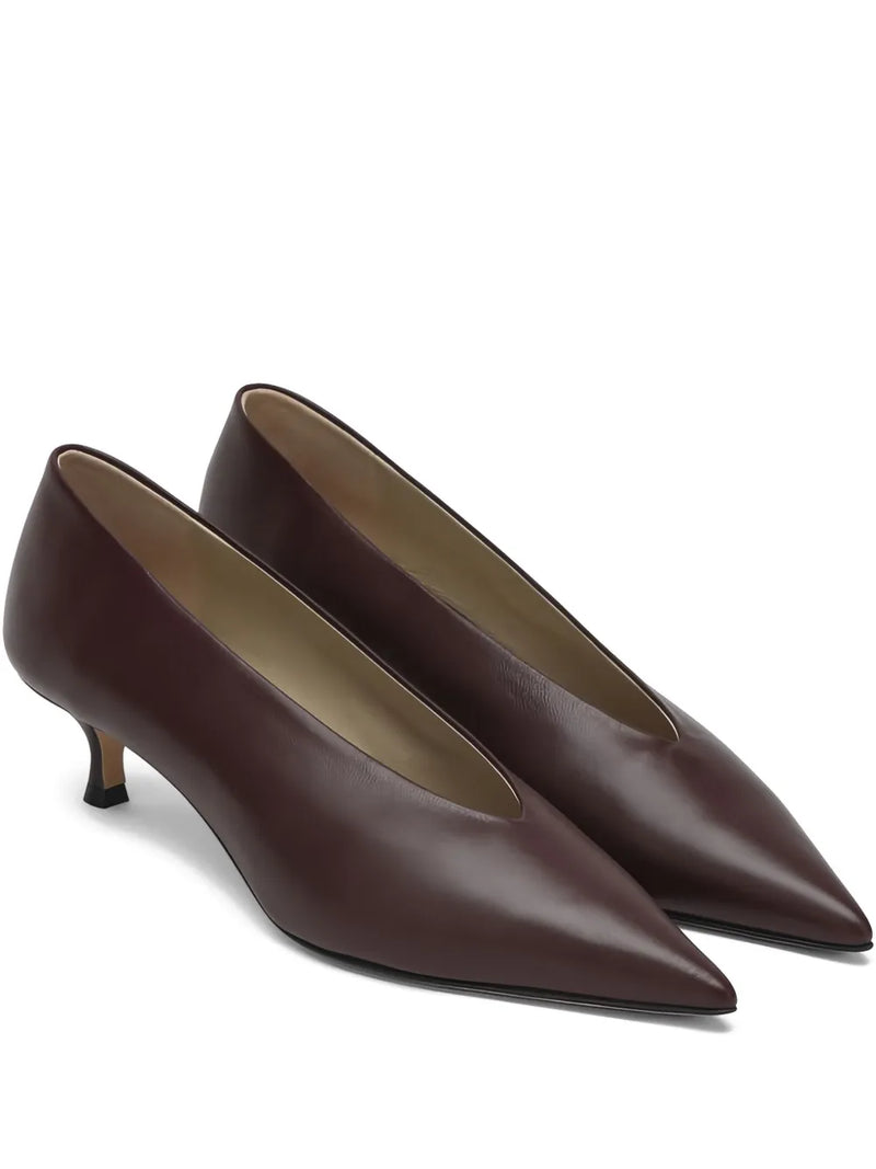 "Escarpins Babouche Kitten Heel en cuir bordeaux" LE MONDE BERYL