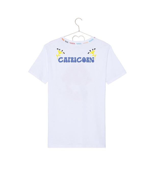 T-shirt "Astro Capricorne Blanc/ Multicolore" MONOKI