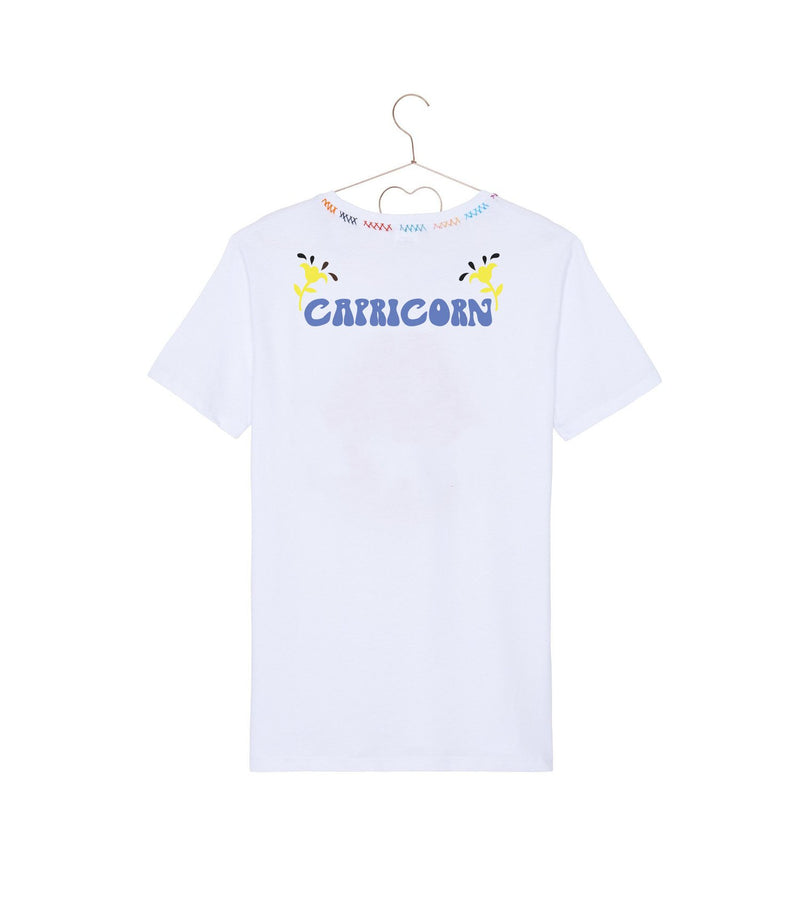 T-shirt "Astro Capricorne Blanc/ Multicolore" MONOKI