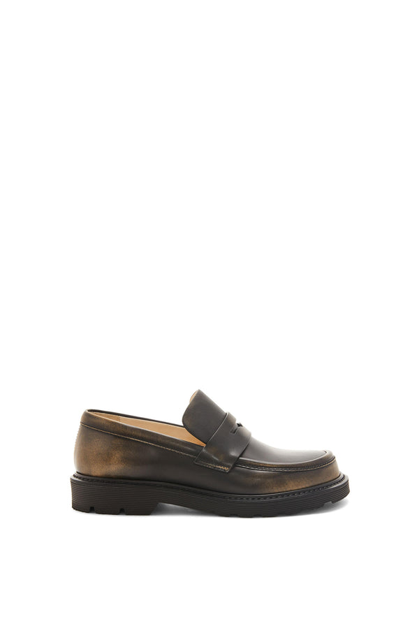 Blaze moccasin in two -tone brushed veal leather Black Loewe