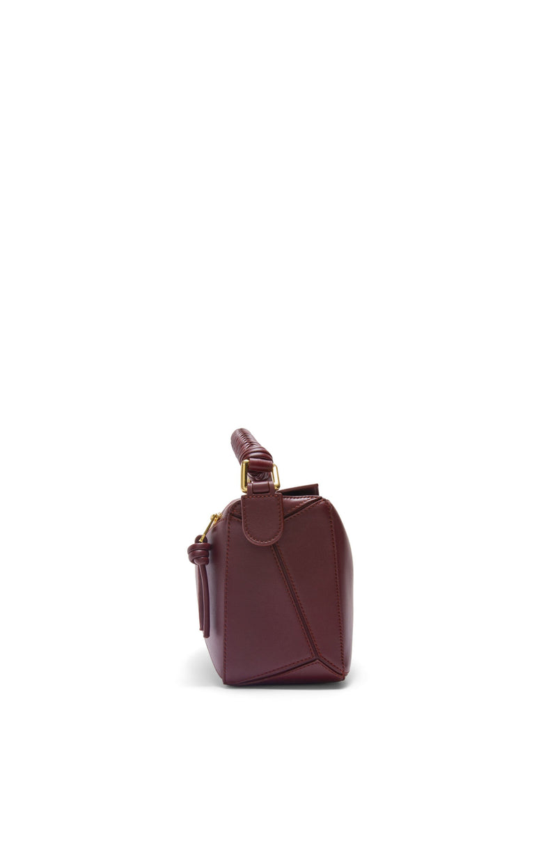 Sac "Petit Puzzle en cuir de veau doux  Bordeaux Foncé" LOEWE