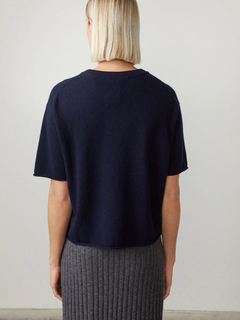 Wool Polo Pull and Navy Blue Cashmere/Green Loewe x Suna Fujita.