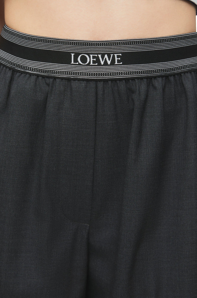 Shorted anthracite wool pants Loewe