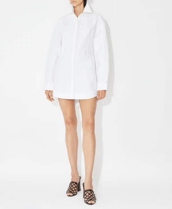 Alaia white poplin shirt dress