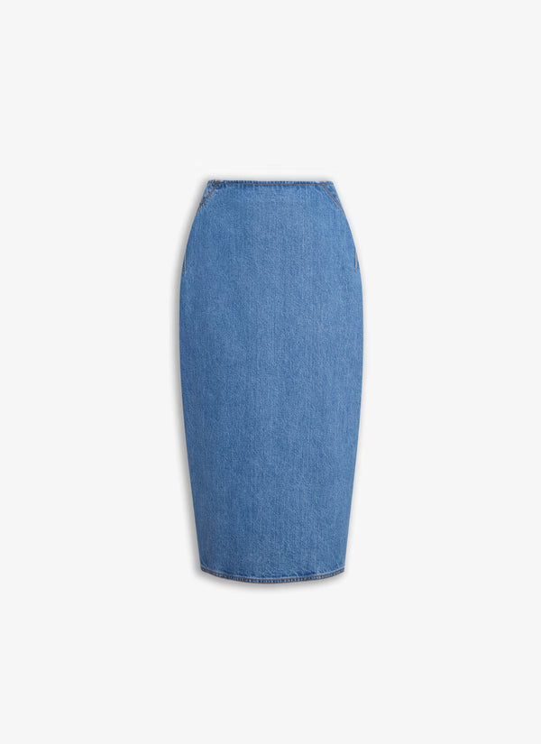 Alaia blue denim skirt