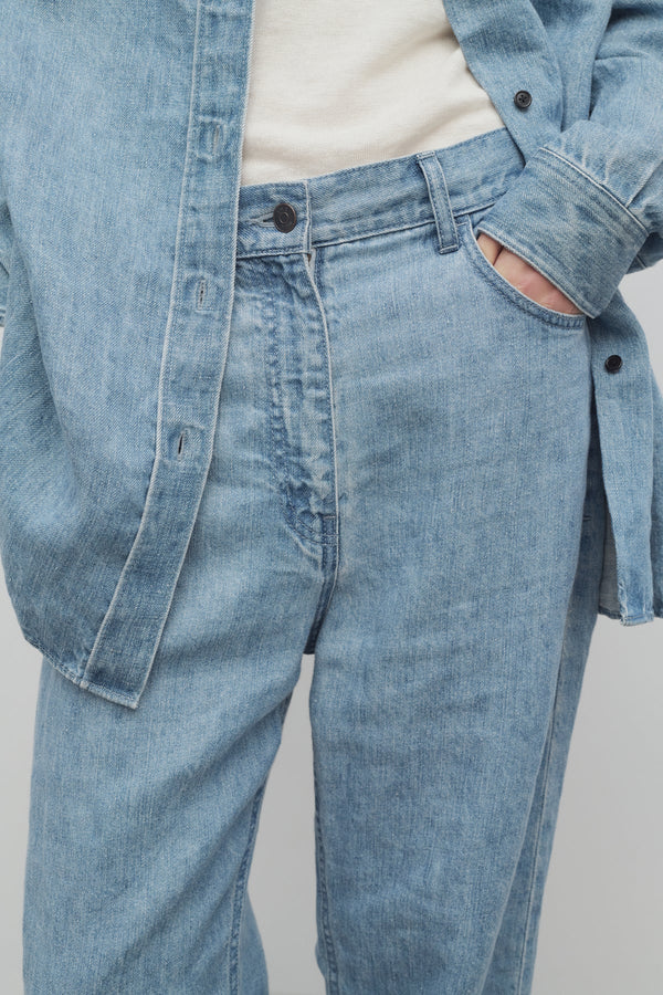 "Tarley jeans in flax" faded blue The Row