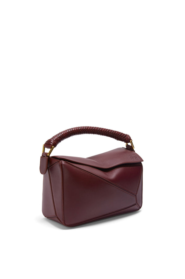 Sac "Petit Puzzle en cuir de veau doux  Bordeaux Foncé" LOEWE