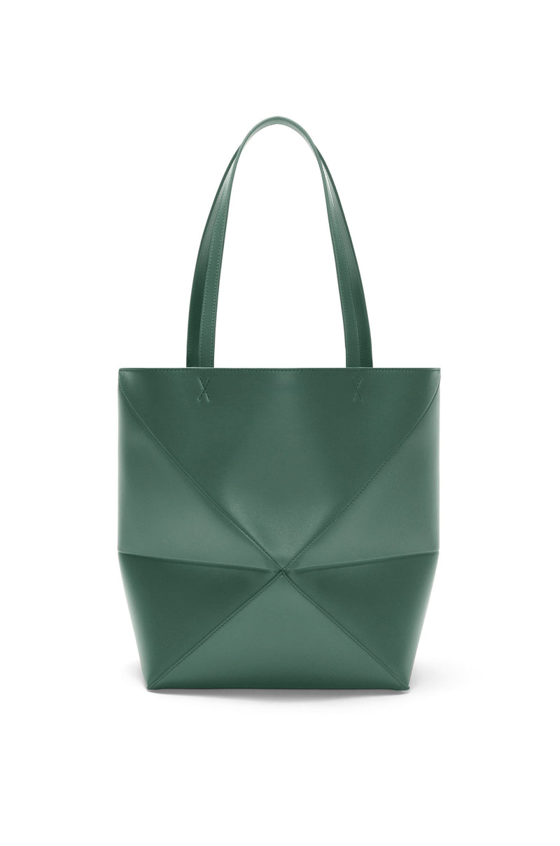 Sac "Puzzle Fold Tote en cuir de veau brillant Vetiver (Vert)" LOEWE