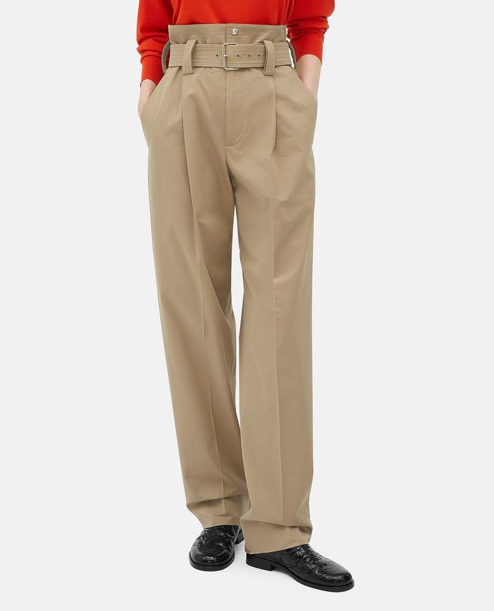 Beige cotton pants BOTTEGA VENETA