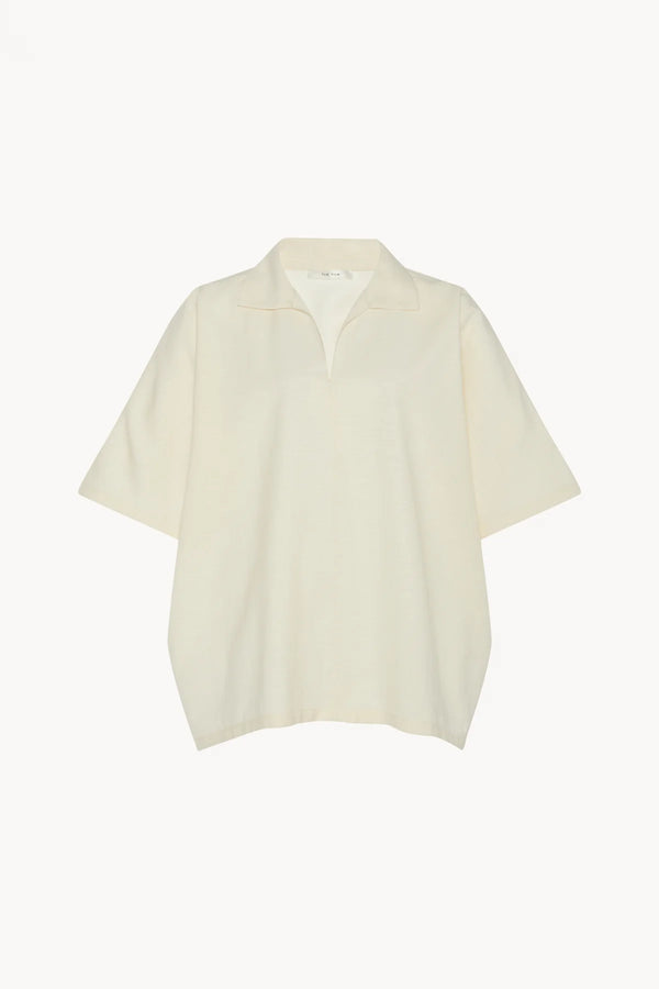 Polo Pull "Wen in wool, silk and broken white linen" The Row