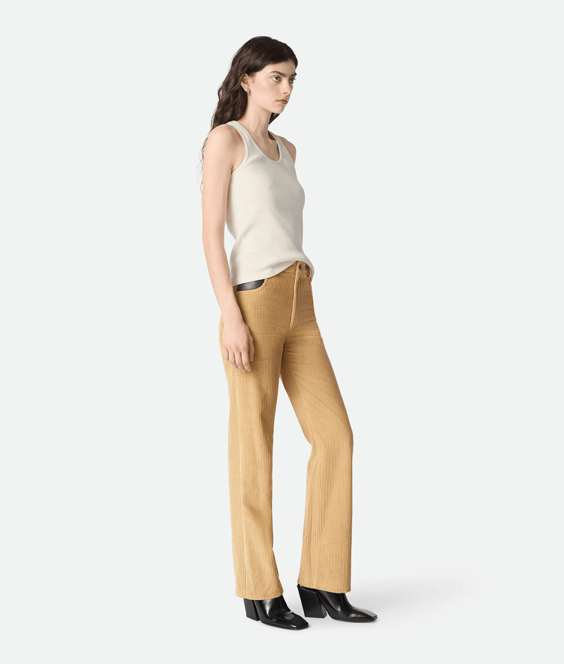 "Cotton ribbed cotton velvet pants Pale Oak / Camel" BOTTEGA VENETA