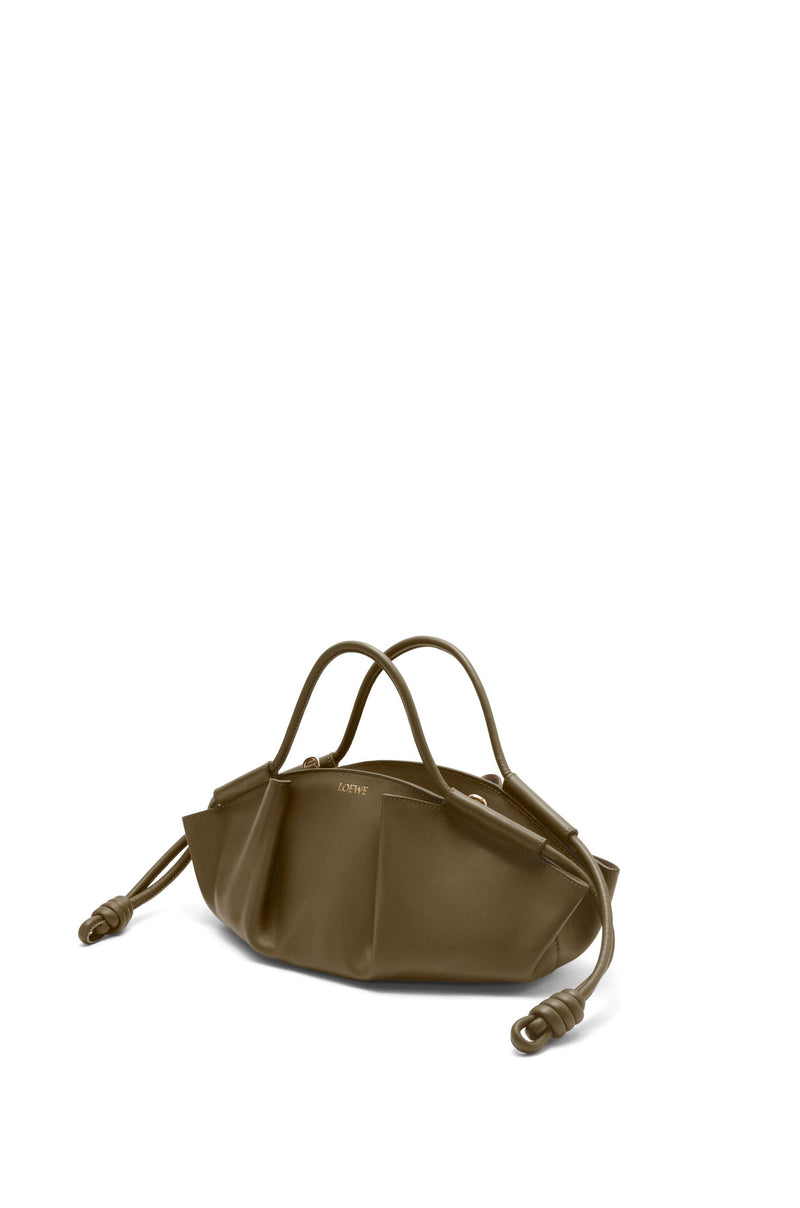 Sac "Petit Paseo en cuir de veau nappa brillant Vert Kaki Foncé" LOEWE