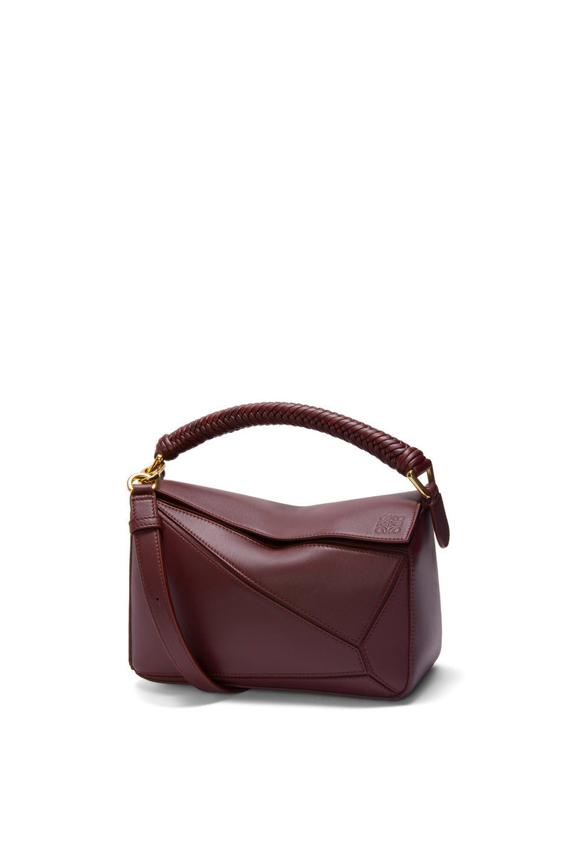 Sac "Petit Puzzle en cuir de veau doux  Bordeaux Foncé" LOEWE