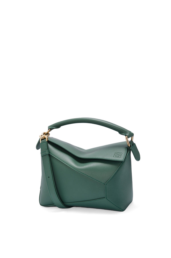 Sac "Petit Puzzle en cuir de veau classique Vetiver (Vert)" LOEWE