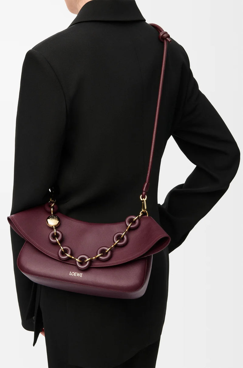 Bag "Medium Ola in Smooth Small Bordeaux Dark" Loewe leather leather