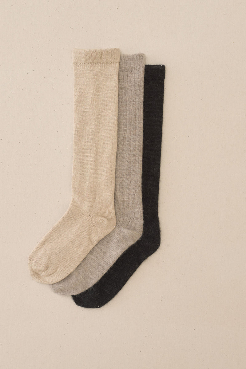 Set of three taupe socks/ Black/ Beige lauren manoogian