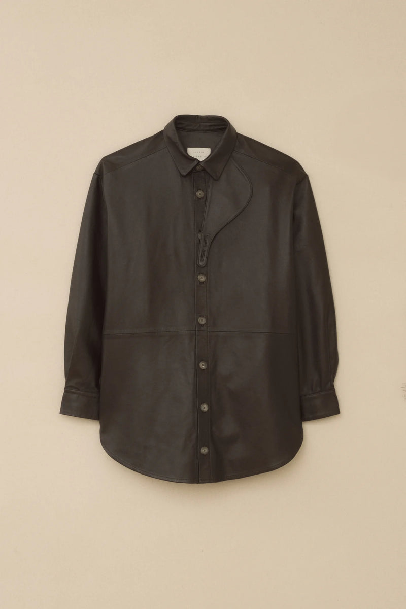 "Gaiter in espresso leather" Lauren Manoogian