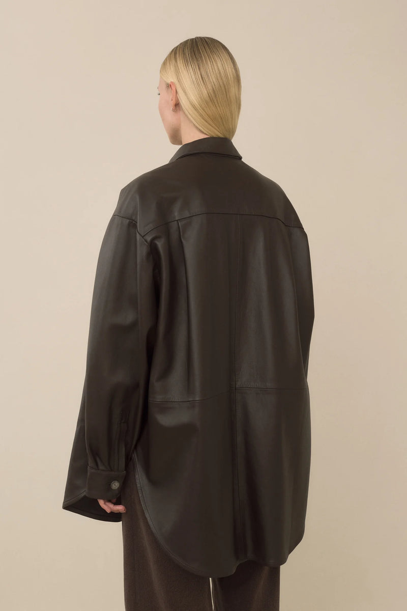 "Gaiter in espresso leather" Lauren Manoogian