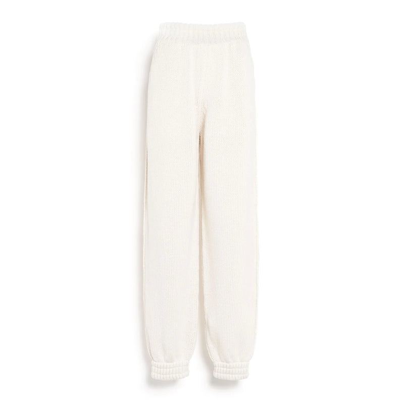 Thick pants in white cashmere barrie