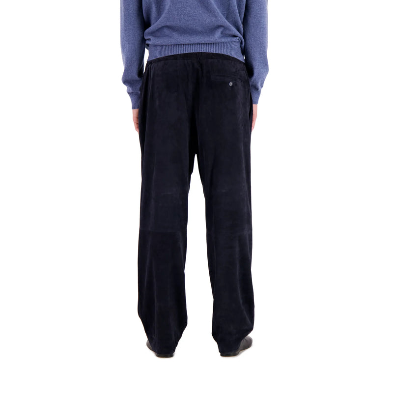 Pantalon "Ed Unlined en suède Midnight Bleu" META CAMPANIA COLLECTIVE