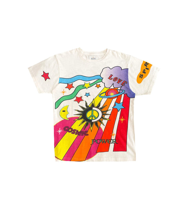 "Cosmic white/ multicolored" monoki t-shirt