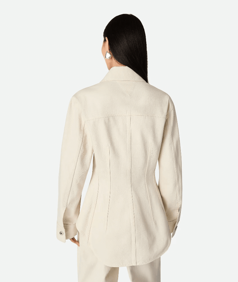 "Ultra-discolored denim shirt pale meringue crushed" BOTTEGA VENETA