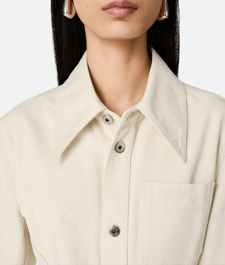 "Ultra-discolored denim shirt pale meringue crushed" BOTTEGA VENETA
