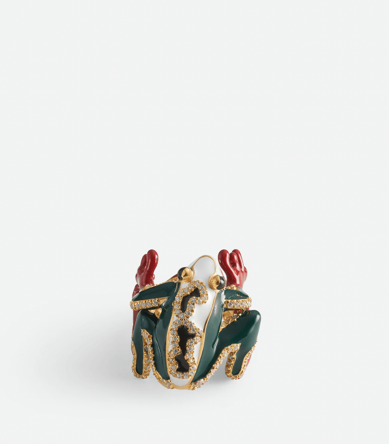 "Rana White/Dark Green ring" BOTTEGA VENETA