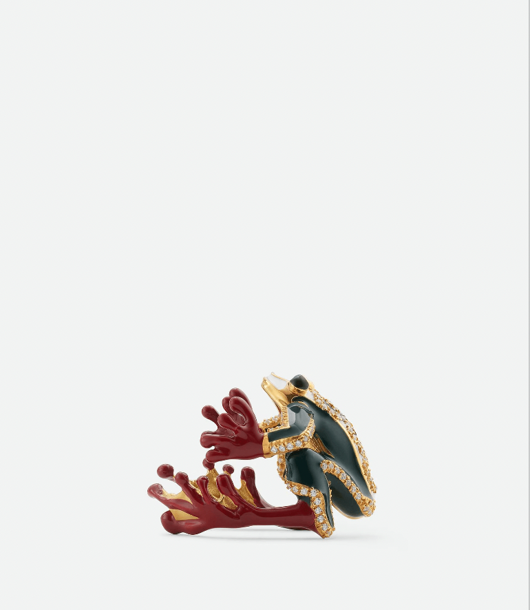 "Rana White/Dark Green ring" BOTTEGA VENETA