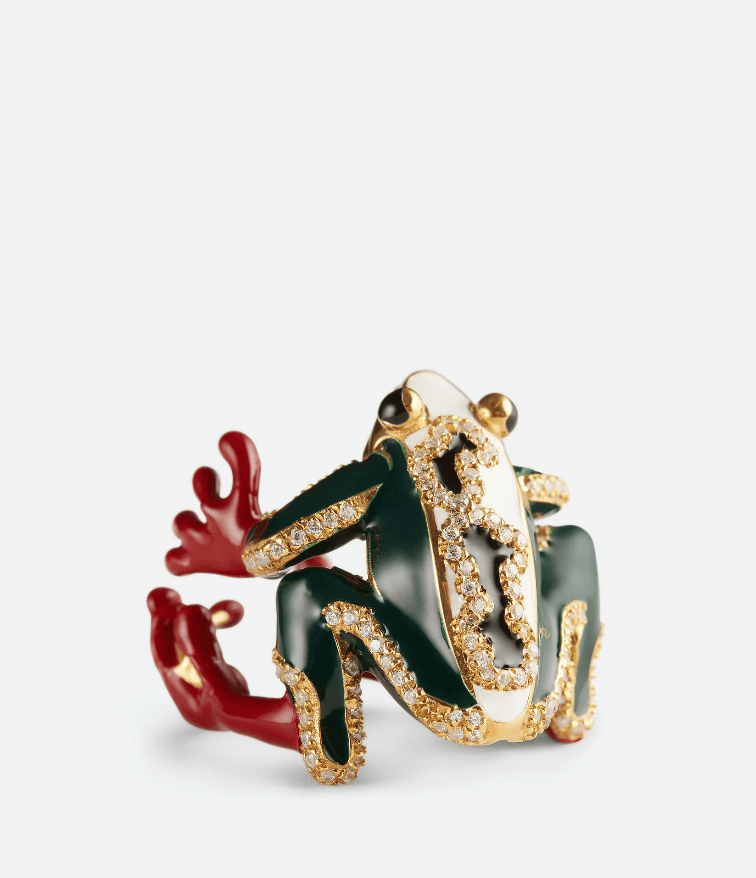 "Rana White/Dark Green ring" BOTTEGA VENETA