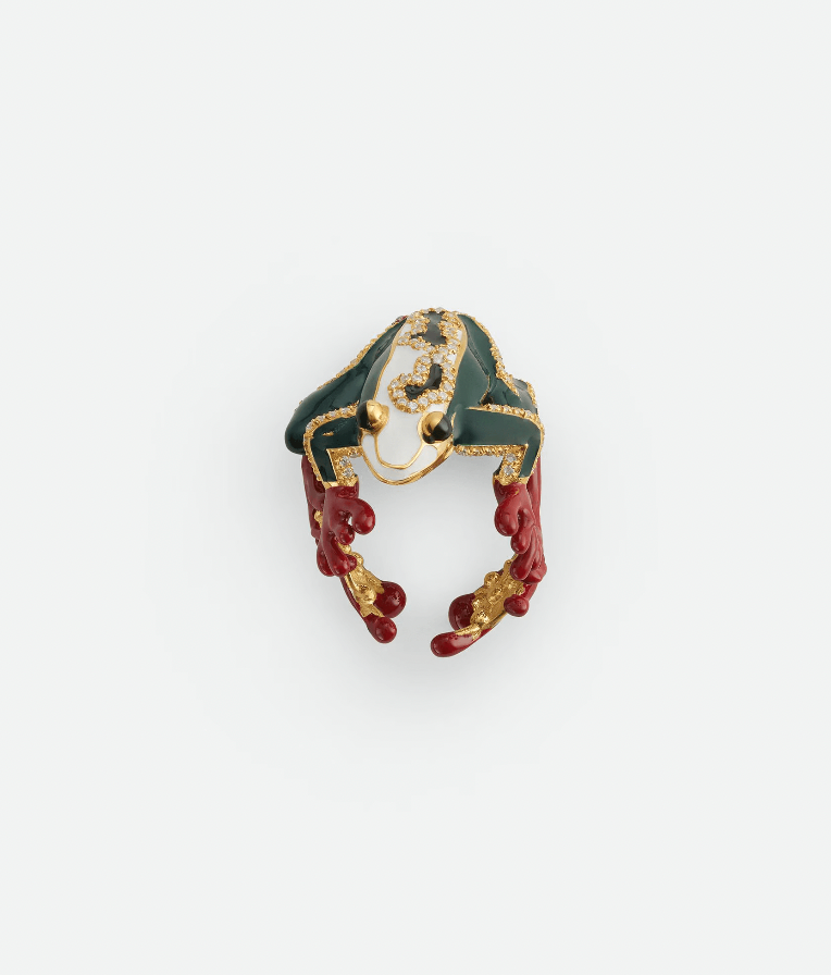 "Rana White/Dark Green ring" BOTTEGA VENETA